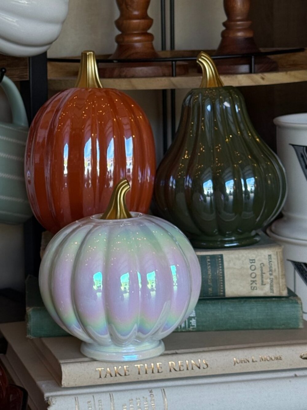 (3) Glass Pumpkins